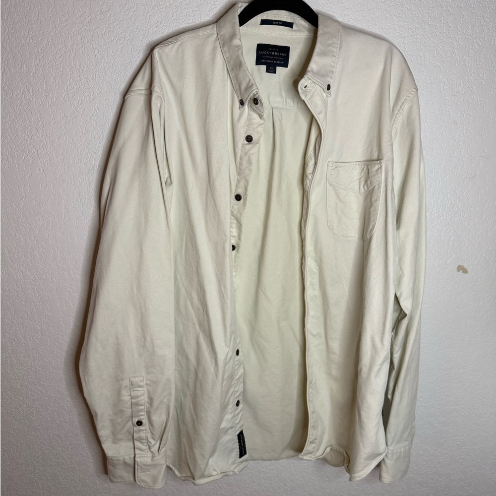 Lucky Brand Cream Saturday Stretch Shirt